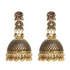 Zenat Big Gold Retro Bell Jhumka Earrings