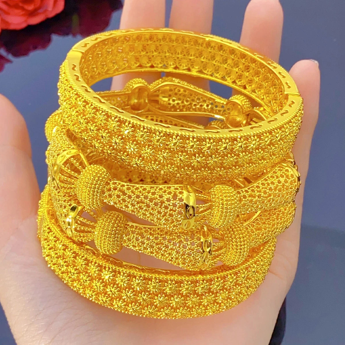 Zenat Luxury 24K Gold Bridal Bangles