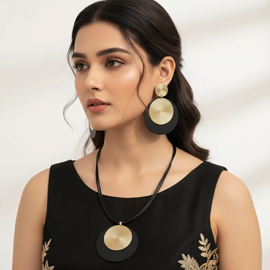 Zenat 3PC Earrings & Necklace Set – Geometric Jewelry