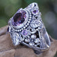 Zenat Purple Cubic Zirconia Square Crystal Ring