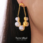 Zenat Round Stainless Steel Pearl Earrings for Women