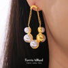 Zenat Round Stainless Steel Pearl Earrings for Women