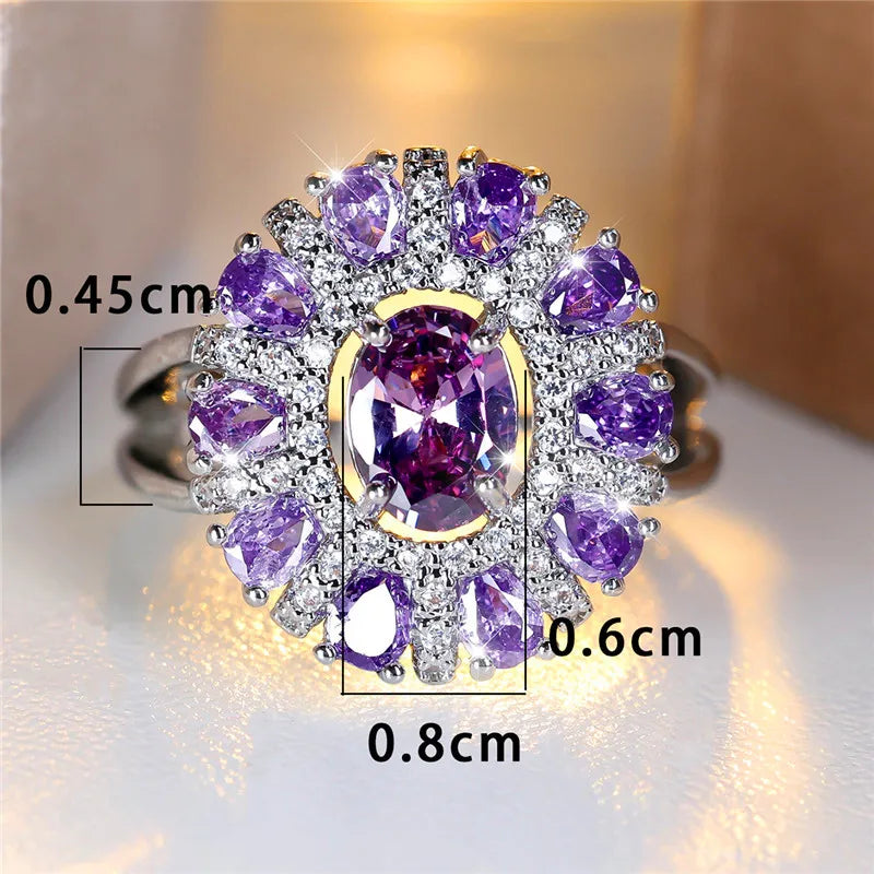 Zenat Charming Purple Flower Zircon