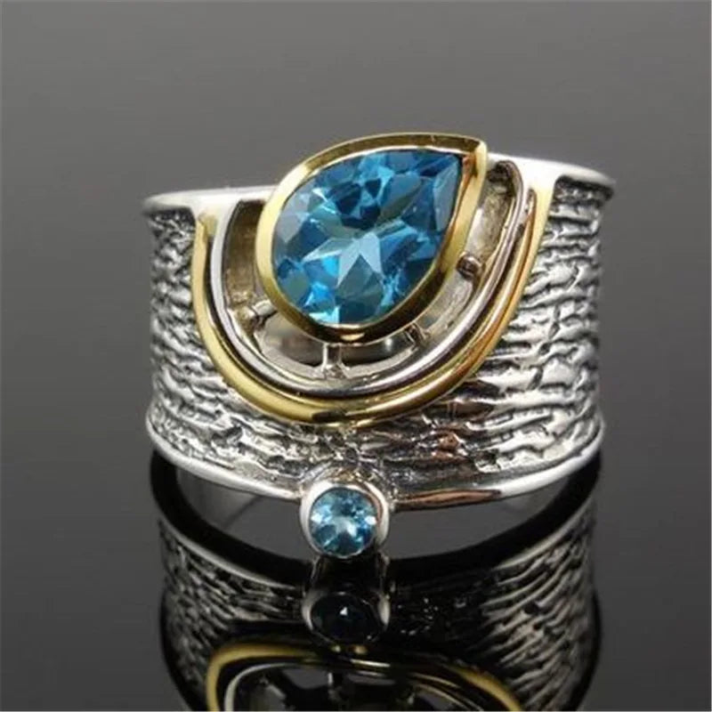 Zenat Sea Blue Cubic Zirconia Women’s Ring