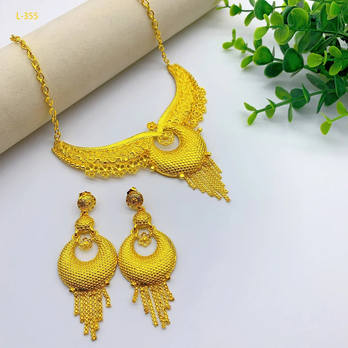 Zenat Indian Style Jewelry Set For Women 24K Gold Color