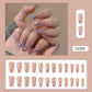 Zenat 24Pcs Short Coffin Press-On Nails