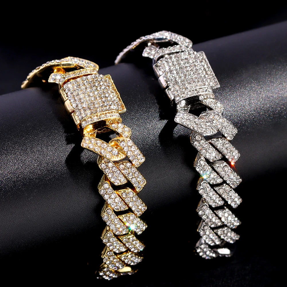 Zenat Iced Out Chunky Cuban Anklet for Women