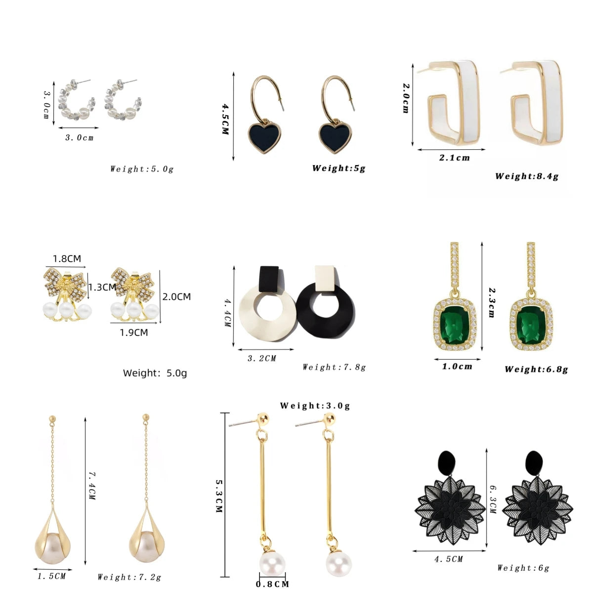 Zenat White Flower Pearl Drop Earrings – Statement Jewelry