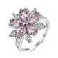Zenat Inlaid Red Zircon Flower Ring