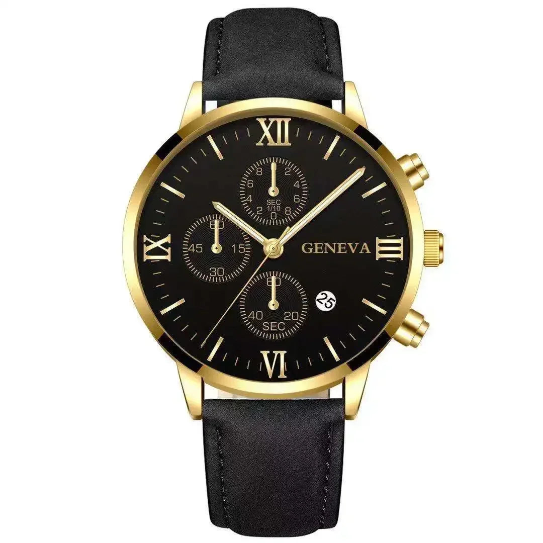 Zenat Geneva Wristwatch Alloy Case Leather