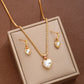 Zenat 3 Pcs Heart Pendant Jewelry Set Of Earring Pendant Necklace