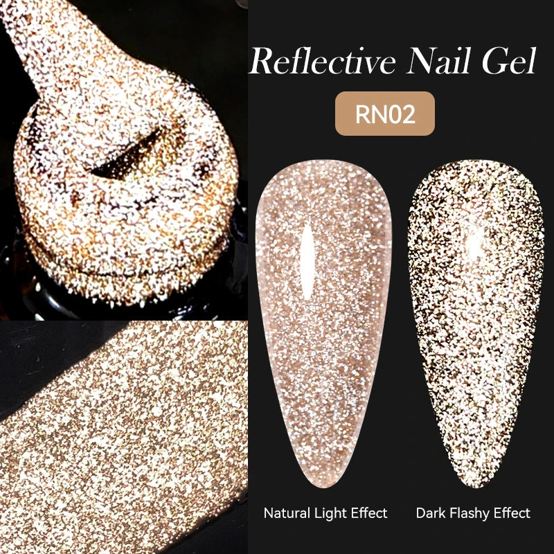 Zenat Bright Red Sparkling Glitter Gel Nail Polish
