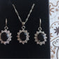 Luxury 925 Silver Needle Pendant Necklace Hoop Earrings Sets For Wedding Femme Pendant Chain Necklace Party Gifts