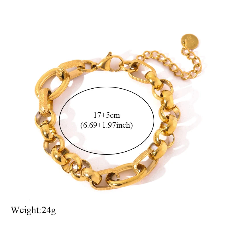 Twisted Bracelet 18K Gold Plated Waterproof 316 Steel