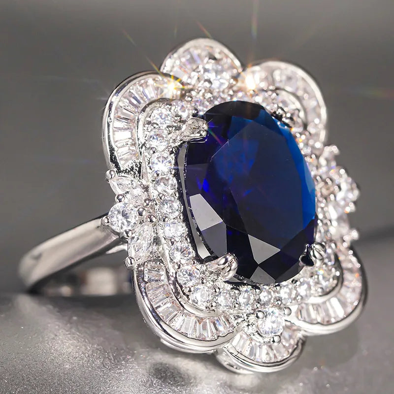 Zenat Colorful Green Cubic Zirconia Rings