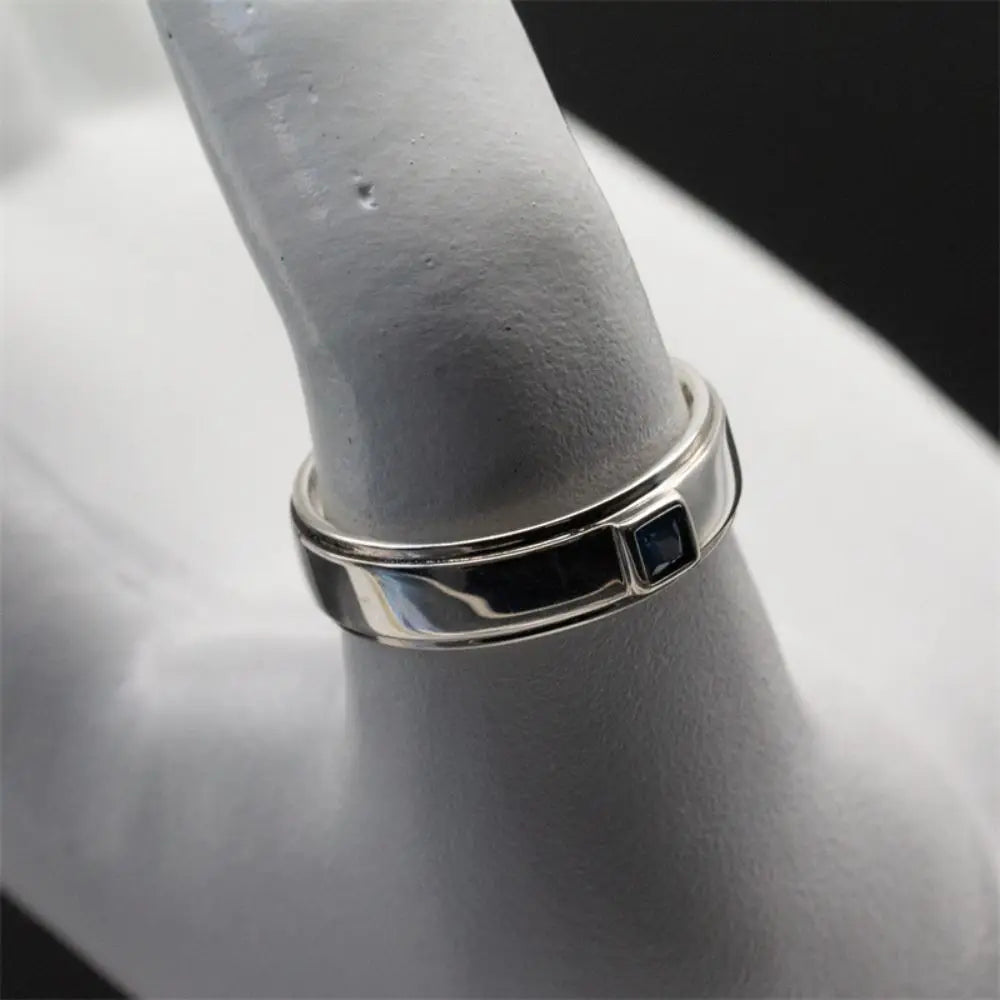 Custom Luxury Expensive High Quality Jewelry 925 Sterling Clear Black Blue Cubic Zircon Stone Silver Rings Men