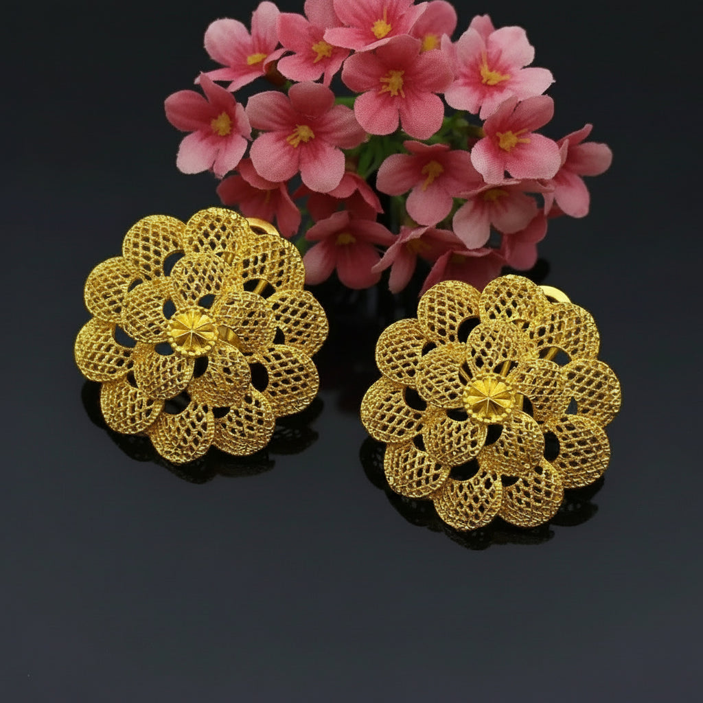 Zenat Luxury Flower Necklace Sets Wedding Gold Plated