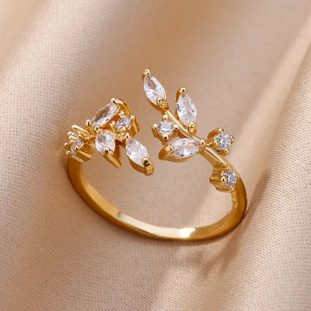Zenat Zircon Geometric Evil Eye Adjustable Ring