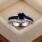 Zenat Luxury Prong Rings – Deep Blue Zircon