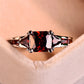 Zenat Princess Square Cut Red Stone