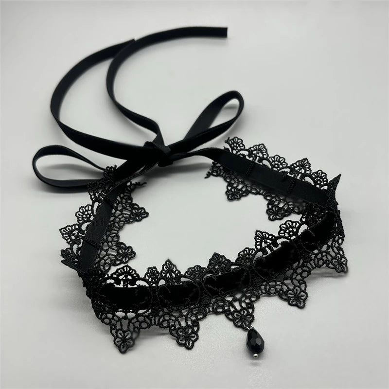 Zenat Sexy Lace Flower Velvet Choker Necklace for Women