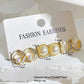 Zenat Bow Fishtail Pearl Moon Earrings Set
