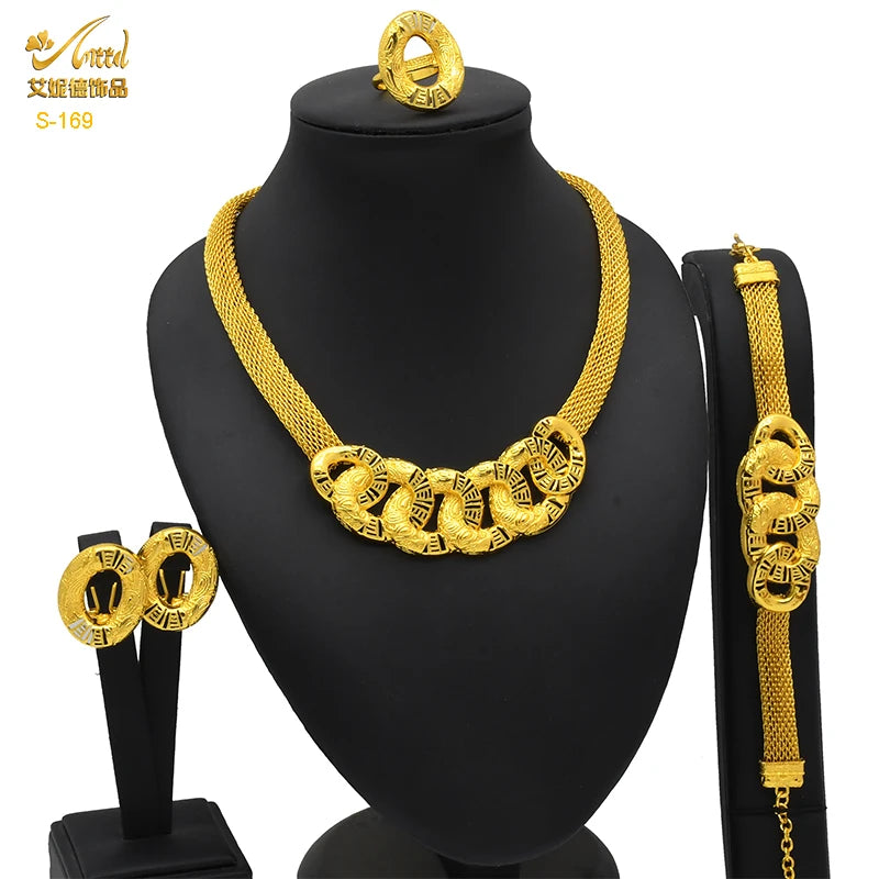 Zenat Luxury Indian style Jewelry Sets 24K Golden