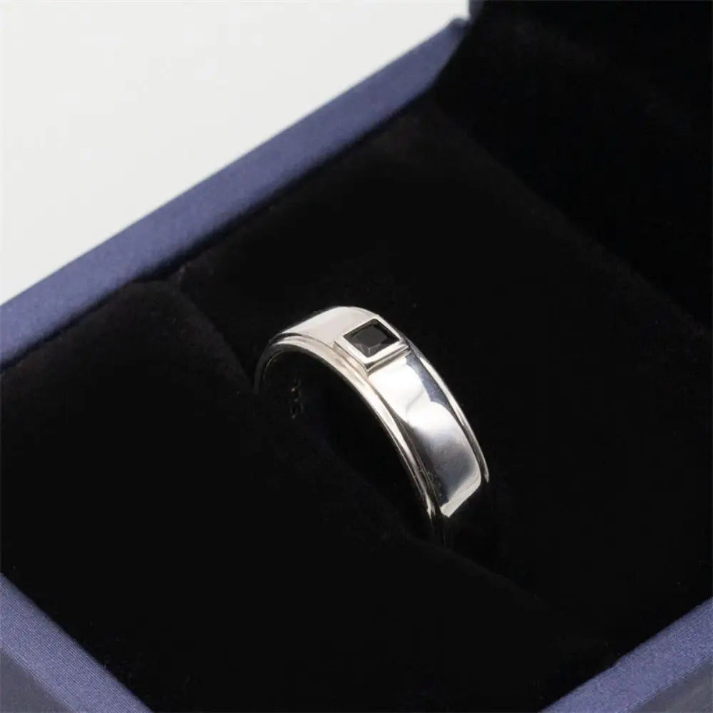 Custom Luxury Expensive High Quality Jewelry 925 Sterling Clear Black Blue Cubic Zircon Stone Silver Rings Men