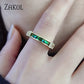 Classic Baguette Cubic Zirconia Engagement Rings for Women Luxury 18K Gold Color Plated Wedding Party Jewelry