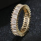 Luxury Female White Crystal Stone  Ring Irregular Zirconia Wedding Rings for Women Trendy Geometric Zircon Engagement Ring