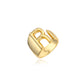 Zenat Letter Adjustable Stainless Steel Ring