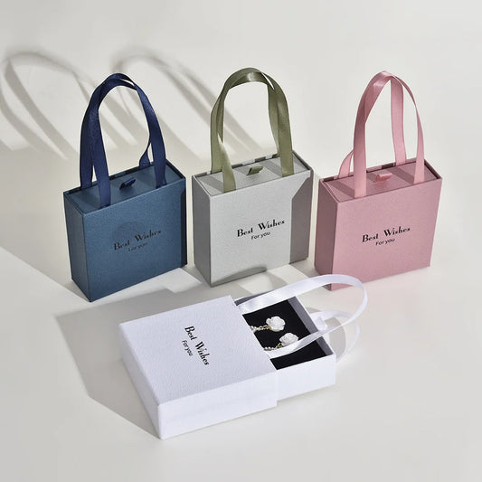 Handheld Jewelry Box Paper Pull-out Drawer Jewelry Case