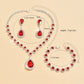Minimalist Water drops Jewelry Set for Women Crystal Necklace Bracelet Earrings Set Gift Banquet Wedding Anniversary Accessories
