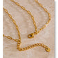 Yhpup Double-Layer Chain Heart Cross Religious Drop Stacking Charm Pendant Necklace 18K Golden Stainless Steel Statement Jewelry