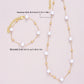 Zenat 2PC Gold Pearl Cross Jewelry Set