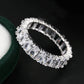 Luxury Female White Crystal Stone  Ring Irregular Zirconia Wedding Rings for Women Trendy Geometric Zircon Engagement Ring