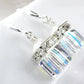 Trendy Silver Color Inlaid with Green Stones Drop Earring Women Shining Zircon Hook Dangle Earrings Wedding Jewelry