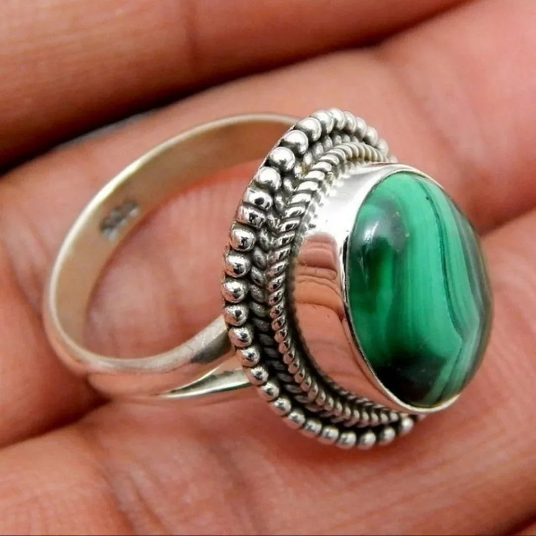 Zenat Victorian Women’s Faux Turquoise Carved Ring