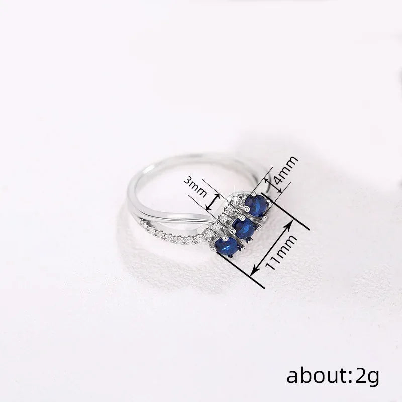Zenat Blue Cube Zircon Elegant Ring