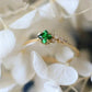 Zenat Green Oval Crystal Party Women's Ring