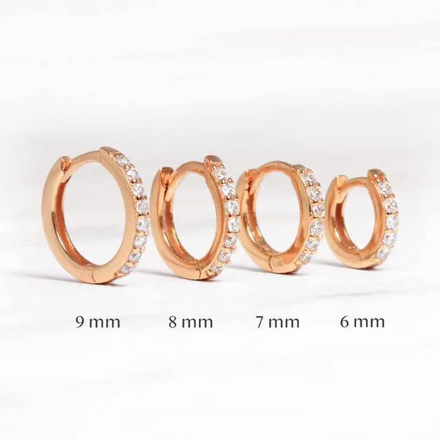 Zenat Rainbow Crystal Hoop Earrings – Minimal Small Huggie