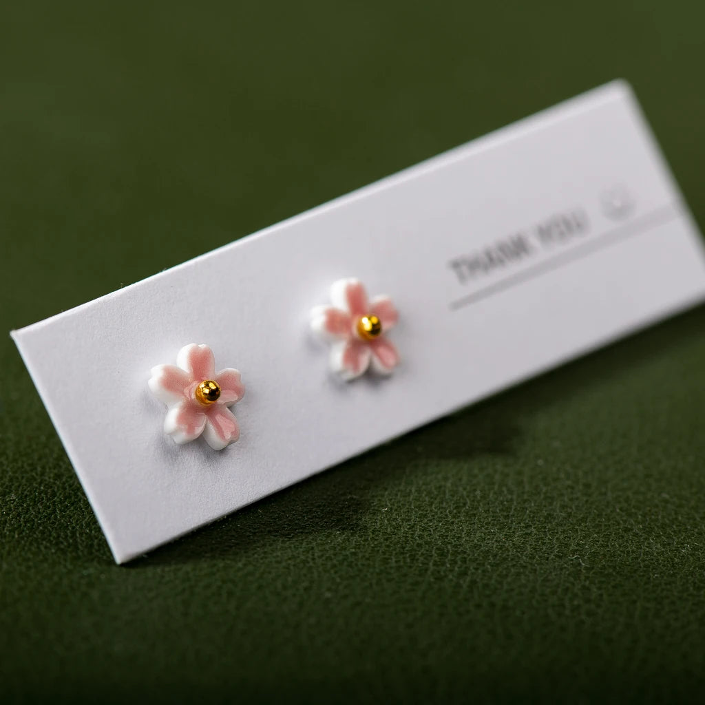Zenat Handmade Multicolor Ceramic Flower Earrings