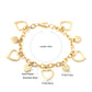 Zenat Stainless Steel Heart Coin Charm Bracelet for Women
