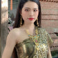 Zenat Retro Geometric Bead Tassel Jhumka Earrings
