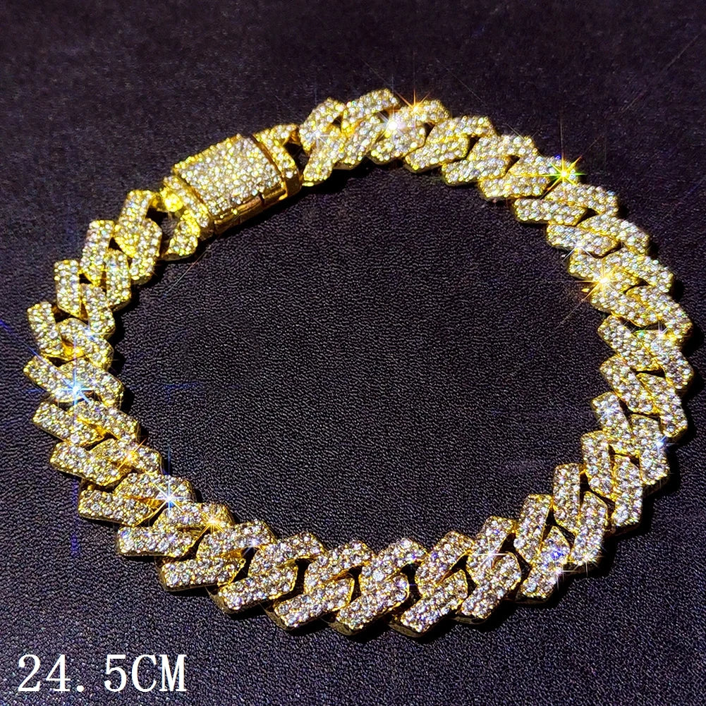 Zenat Iced Out Chunky Cuban Anklet for Women