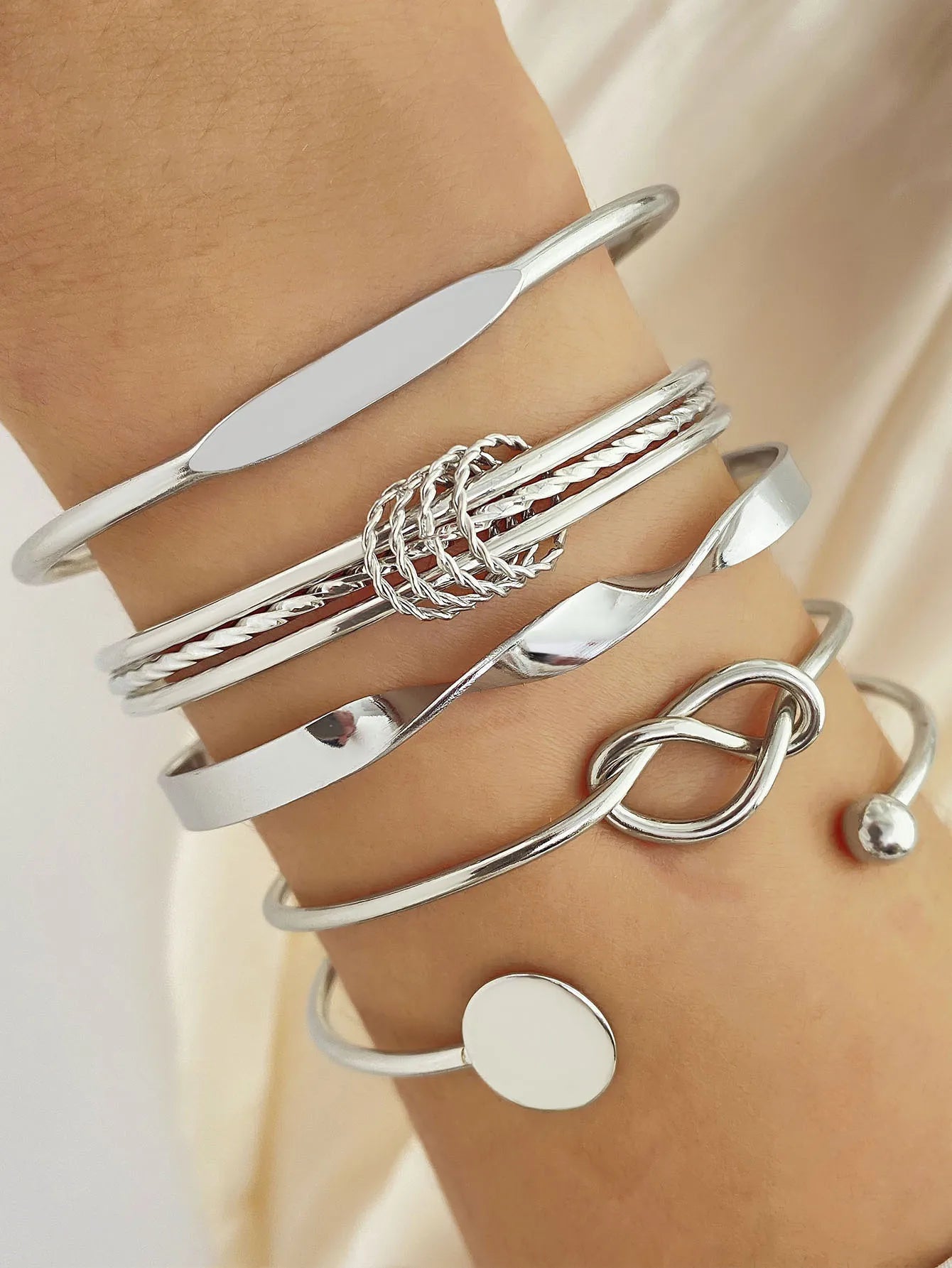 5Pcs Set Gold/Silver Color Bracelet