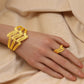 Zenat Gold-Plated Hollow Leaf Jewelry Set
