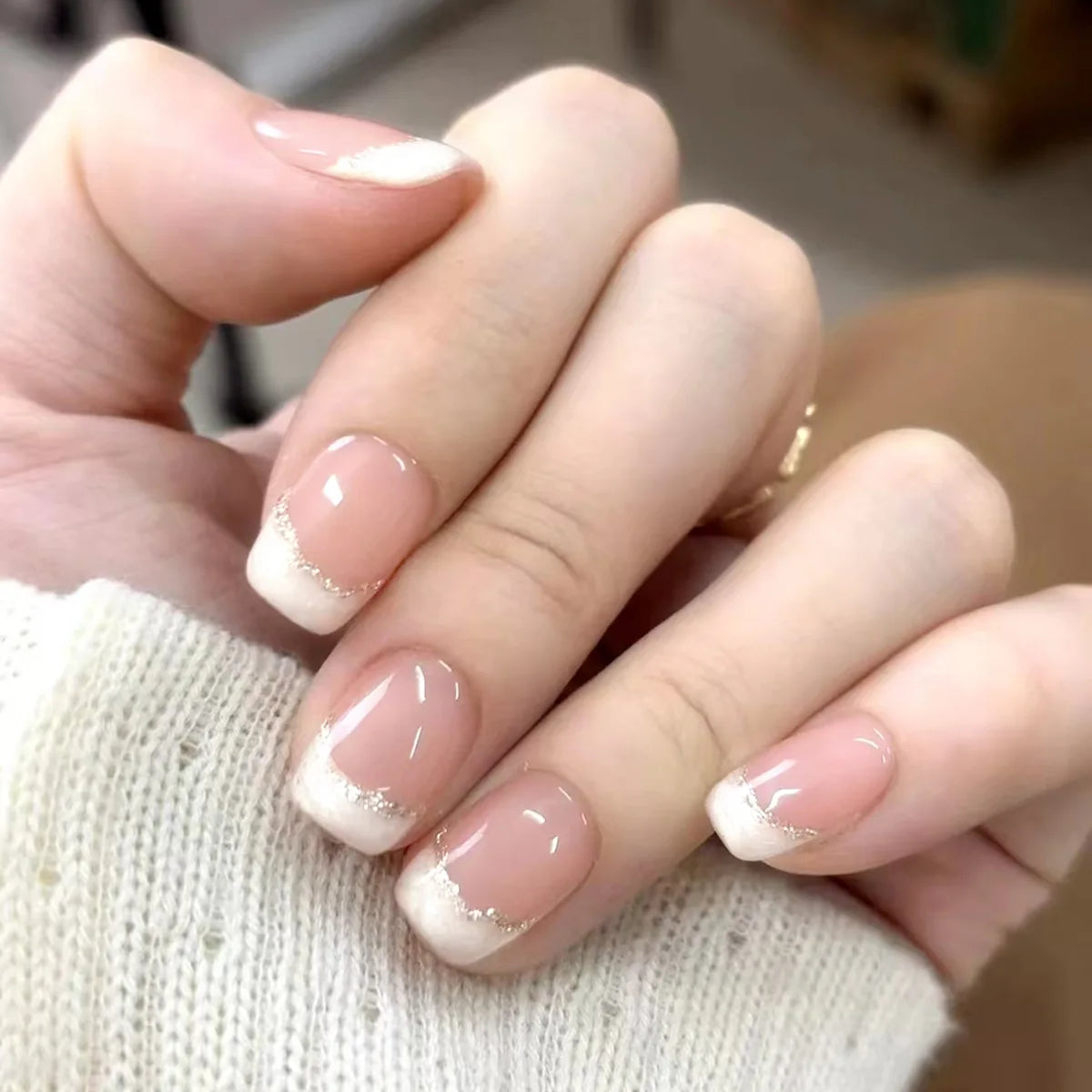 Zenat 24Pcs Glitter Diamond Press-On Nails