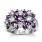 Zenat Purple Cubic Zirconia Square Crystal Ring