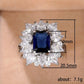 Zenat Blue Cube Zircon Elegant Ring